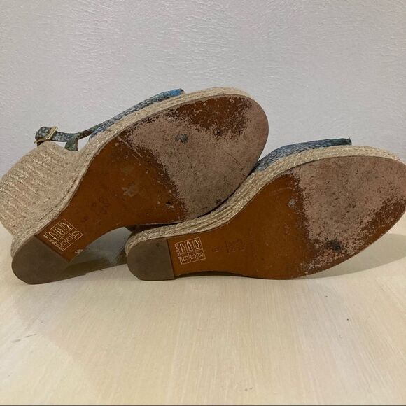 Paloma Barcelo Snakeskin Espadrille Wedge Sandals - Picture 14 of 15